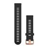 Garmin Óraszíj 20 mm fekete szilikon, Rose Gold csat (Quick Release) Okosórához