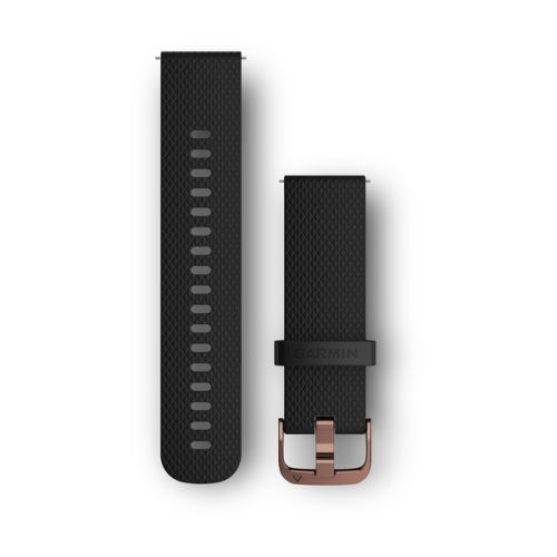 Garmin Óraszíj 20 mm fekete S/M szilikon, rose gold csat (Quick Release) Vivomove HR Okosórához