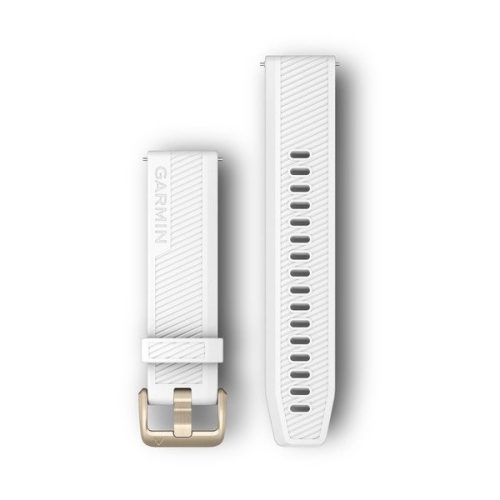 Garmin Óraszíj 20 mm fehér szilikon, világos arany csat (Quick Release) Approach S40 Okosórához