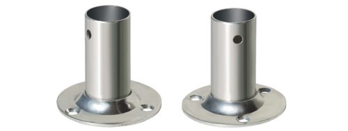 Nautikai tartozék, 90°-os rozsdamentes acél tartó, kerek talppal, GFN, 57 mm-es átmérő