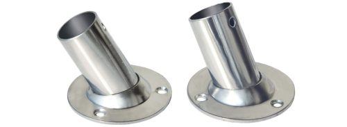Konzol, GFN inox 60°-os kerek talppal, AISI 316, 57 mm talpátmérő