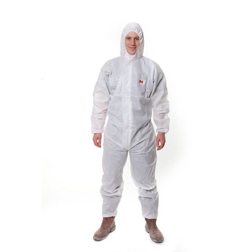 Védőoverall, 3M, egyszer használatos, elasztikus derék, boka és csukló, kétutas cipzár