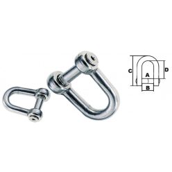   Bilincsek, GFN AISI 316 rozsdamentes acél bilincs rögzítőcsavarral, A-Ø 12 mm, B 24 mm, C 70 mm, D 42 mm