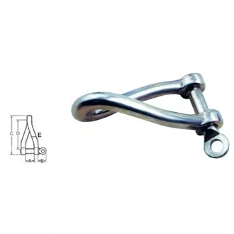 AISI 316 STAINLESS STEEL TWISTED LONG SHACKLE