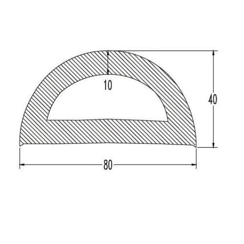 Ütközésvédő profil, Heavy Duty PVC, univerzális, fekete