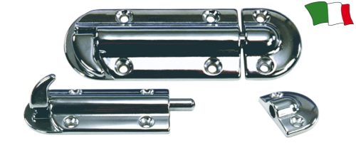 Hajózási Zár, GFN rugós zárszerkezet, krómozott sárgaréz, 140 mm hosszú, 120 mm széles