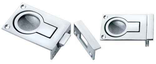 Rozsdamentes acél zárszerkezet, GFN, emelőgyűrűvel, 60mm hosszú, 40mm széles, 40x16x9mm-es lemezzel