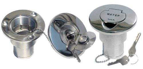 Vízbetöltő, GFN, rozsdamentes acél (AISI 316), rejtett csavarokkal, 40 mm nyak átmérő