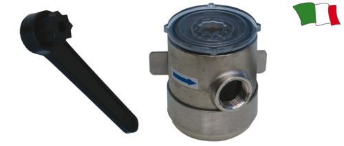 Vízszűrő, GFN, sárgaréz, nikkelezett, rozsdamentes acél szűrőbetéttel, 3/8", 1/2", 3/4"