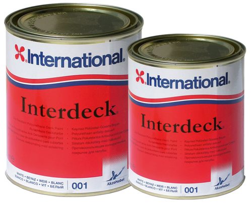 Hajófedélzeti festék Interdeck GFN, csúszásgátló, poliuretán, fehér, 750 ml