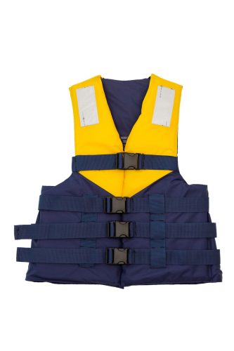 Vízisport mentőmellény, EVAL, Nylon, Fényvisszaverő szalaggal, Sárga-Kék