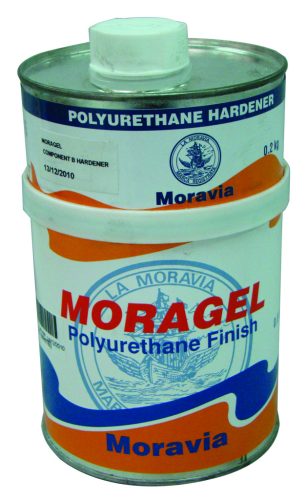 Kétkomponensű Polyakril Yacht Lakk GRP-hez, MORAVIA, poliuretán bázisú, magasfényű, hosszú élettartamú, rugalmas, kopásálló, dízel-, benzin-, olaj-, enyhe sav- és oldószerálló, acél-, alumínium- és fa felületekre