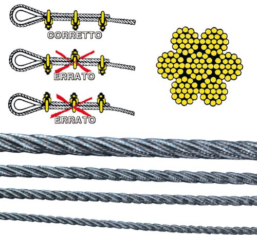 Rozsdamentes acél kötél, GFN, AISI 316, 7x19 - 133 szál, 100m