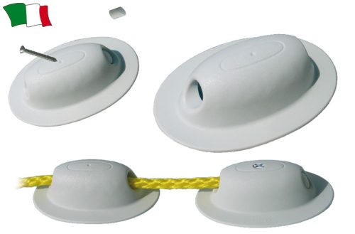 Kötélvezető és végzáró, GFN, gumi és PVC, rozsdamentes csavarral, 10-12 mm-es kötélhez, 118x76x35 mm