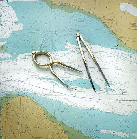 Navigációs körző, Einhand Marine, sárgaréz, polírozott, 180 mm