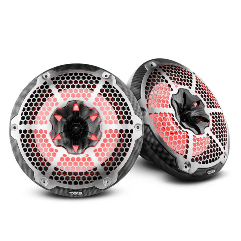 Hajós hangszóró, DS18 CF-10M, karbon, LED RGB, 10", 2 utas, koaxiális, 200W RMS, 4 Ohm