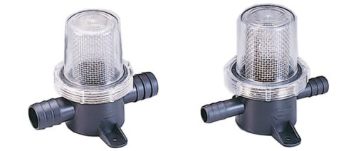 Vízszűrő, GFN, szivattyúkhoz és zuhanyzókhoz, átlátszó műanyag ház, 12,7mm