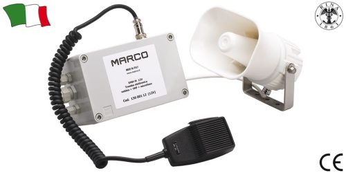 Hajóhangszóró, GFN multifunkcionális elektromos, rozsdamentes acél, ködhívó, VHF, sziréna, 12m-es hajókhoz