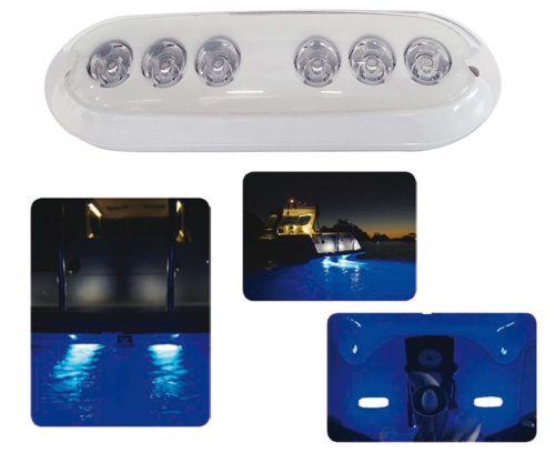 Víz alatti LED lámpa, GFN, 6 LED, IP68, 9-32V DC/AC, 1500 Lumen