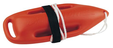 Mentőbojó Baywatch, mentőkötéllel és övvel, narancssárga, 690 mm hosszú, 270 mm átmérőjű, 2100 mm kötélhossz