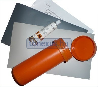 PVC csónak javítókészlet, komplett, sötétszürke
