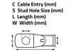 Kábel saru, 10mm², 6mm csaphoz, 10db