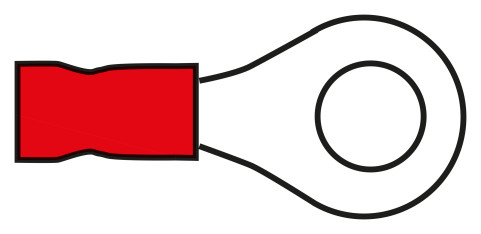Kábelsaru, piros, gyűrűs, 3,2mm, 100db