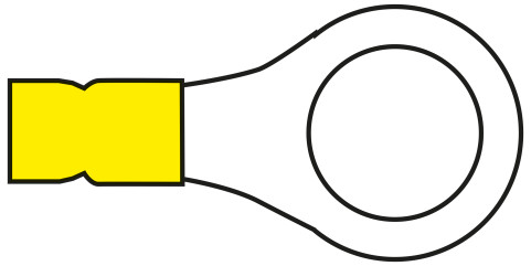 Kábelsaru, 8,4 mm gyűrűvel, 100 db, sárga