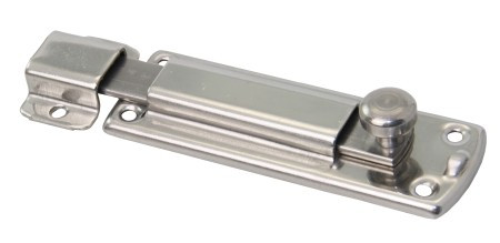 Lindemann tolózár, Riegel|Schubriegel, rozsdamentes acél AISI 305, szatén, 100mm