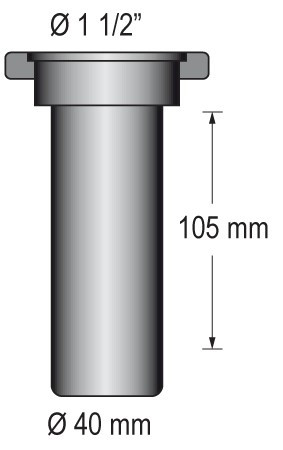 Lefolyócső, egyenes menettel 1-1/2", BARKA, 40mm-es tömlőhöz