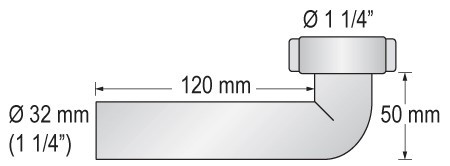 BARKA csőkönyök, menetes 1 1/4", 32 mm-es tömlőhöz