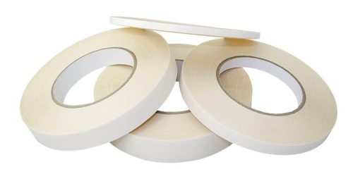 Kétoldalas ragasztószalag, Doppelseitige Klebebänder|Paper Tissue Tack, papír szövet, akril ragasztó, 25mm x 50m