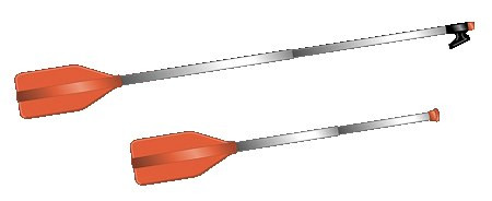 Evező, teleszkópos, Lindemann – Alu/Műanyag, kampóval, 800-1700mm, narancssárga