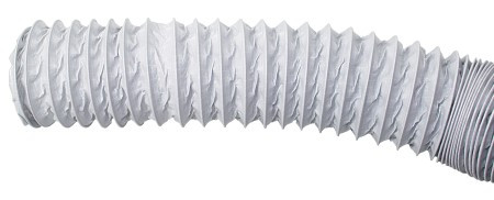 Szellőzőcső, Lüfter – PVC acélspirállal, 100mm, fehér, 6m