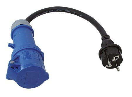 CEE adapterkábel, Lindemann – Gumi H07RN-F 3G 2,5 mm², 230V 16A 3 pólusú, IP44