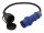 CEE adapter kábel, CEE - Stecker|CEE - Adapter, gumírozott H07RN-F 3G 2,5 mm², lakókocsi, 230V 3-pólusú dugó + Schuko csatlakozó, védőkupakkal, 0,5m, IP44