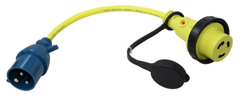CEE adapterkábel, Lindemann – Gumi, 230V, 16A, LED, IP44, 0,5m