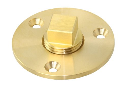 Lenzstopfen, Decksdurchführung|Lenzstopfen aus Messing, Sárgaréz, Négyzetes csavar, 14x14 mm, iD19mm
