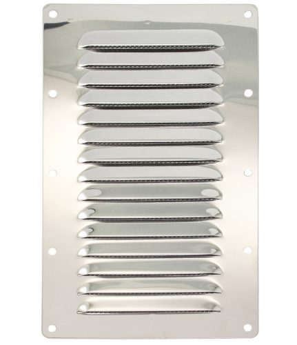 Szellőzőrács, Lindemann, AISI 304 rozsdamentes acél, szúnyoghálóval, 116 x 340 mm, keresztirányú
