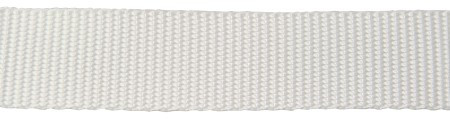 Gurtszíj, erős vászonkötésű PES, Gurtbänder|schweres Gurtband POLYESTER – poliészter, fehér, 20mm, 50m