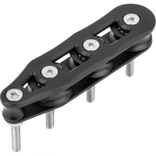 Deckorganizátor, Allen – Eloxált alumínium, 20mm, 6mm kötélhez, 3 görgős
