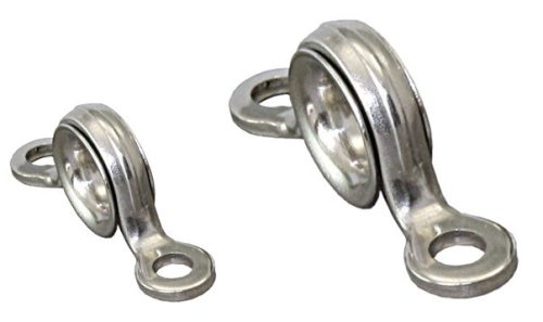 Kötélvezető szemes/lyukas kengyellel, hüvellyel, Allen, A4 rozsdamentes acél, 27mm, szem 8mm