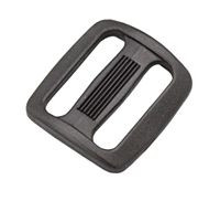 Gurtcsat, 20 mm, Lindemann – POM, fekete, 10 db