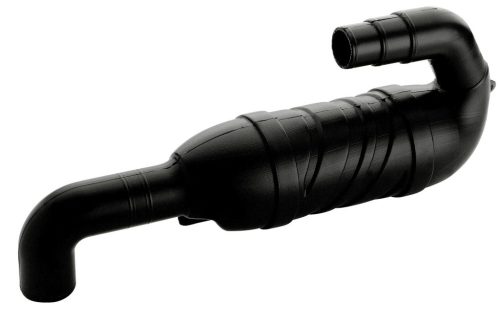 Auspuff hangtompító, Schalldämpfer|Schwanenhals, műanyag, 40/45/50mm tömlőhöz, 180° kimenet