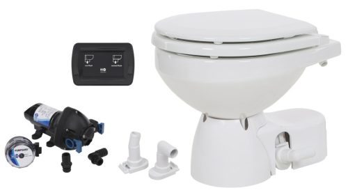 WC / Elektromos WC, JABSCO, Tengeri vízzel, Beépített szivattyú, Soft-Close, 24V