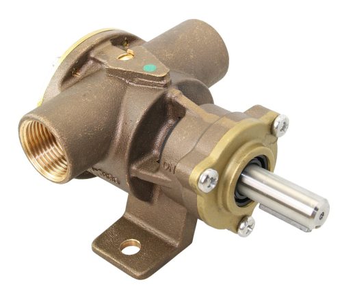 Hűtővíz szivattyú, JABSCO, Bronz, önfelszívó, talpas rögzítés, 16 mm tengely átmérő, Neoprene járókerék, 52080
