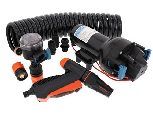 Nyomásfokozó szivattyú, JABSCO HotShot, 4.8 bar, 22.7 l/min, 12V, szűrővel