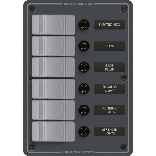 Vízálló panel, TREM 8053, 12-24V, Biztosítékokkal