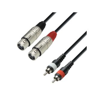 ADAM HALL KTFC0300 2 X XLRF 2X RCA 3m Audio kábel