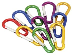 Karabiner, Lindemann – Alumínium, 8x80mm, színes, 2db-os SB-Pack